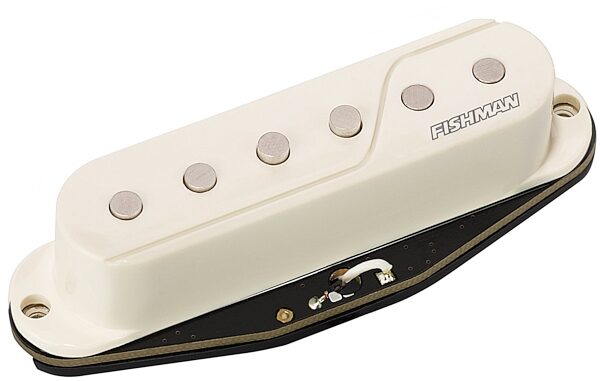 Fishman Fluence SS Single Width Pickup Active Guitar Pickup, With Black and White Caps Included, White