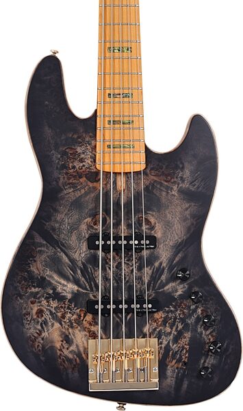 Sire Marcus Miller V10 Electric Bass, 5-String, Transparent Black Satin, Action Position Back