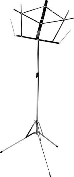 On-Stage SM7122 Folding Music Stand, Chrome, with Bag, Chrome