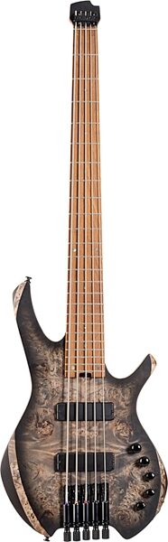 Cort Space 5 Headless Electric Bass, Stardust Black, Action Position Back