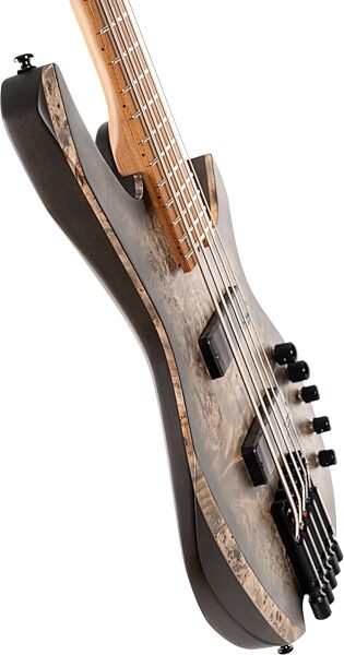 Cort Space 5 Headless Electric Bass, Stardust Black, Action Position Back