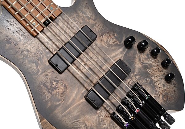 Cort Space 5 Headless Electric Bass, Stardust Black, Action Position Back