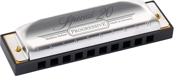 Hohner Progressive Special 20 Harmonica, Key of Bb, Country Tuning, Open Box (Like New), Action Position Back