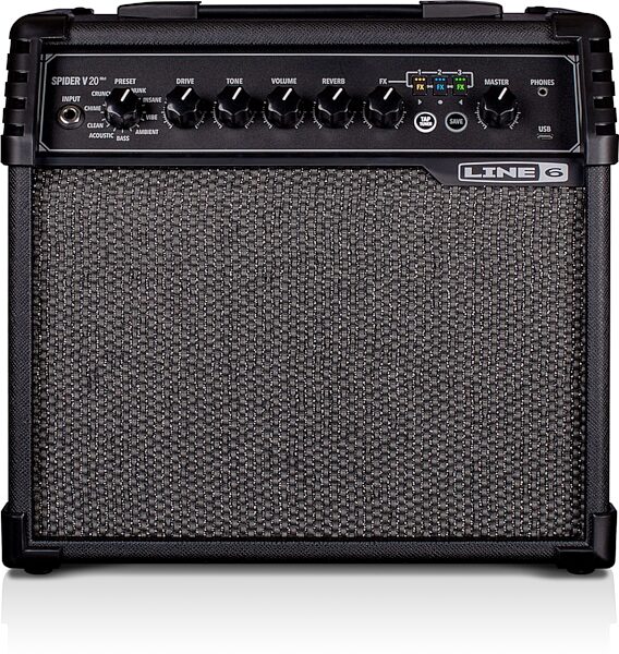 Line 6 Spider V 20 MkII Guitar Combo Amplifier (20 Watts, 1x8"), New, Main