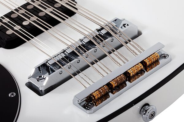 Schecter Stargazer 12 Electric Bass, 12-String (Left-Handed), Gloss White, Action Position Back