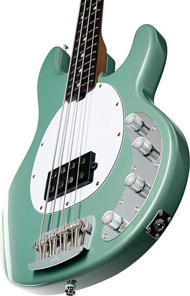 Sterling by Music Man Ray34 Electric Bass Guitar, Dorado Green, Action Position Back