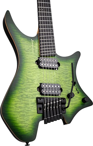 Strandberg Boden Prog NX 6 Electric Guitar (with Gig Bag), Earth Green, Action Position Back