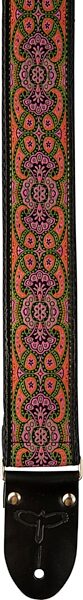PRS Deluxe Jacquard Guitar Strap, Retro Black/Pink, 2 inch, Action Position Back