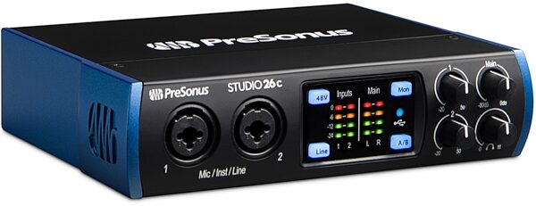 PreSonus Studio 26C USB-C Audio MIDI Interface, New, View