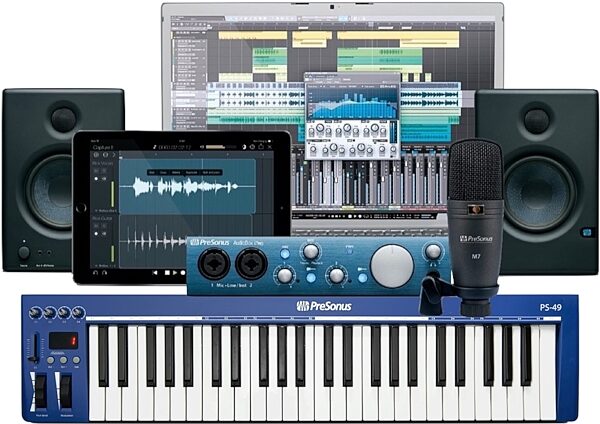 PreSonus Studio One Producer Recording Bundle, Main with all components Front
