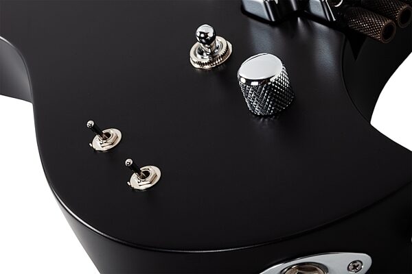 Synyster Gates Custom-6 TR-S Signature Headless Electric Guitar, Left-Handed, Satin Black, Action Position Back