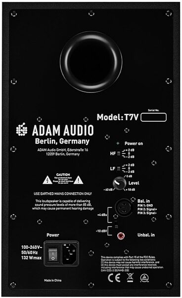 ADAM T7V Active Studio Monitor, Single Speaker, Back
