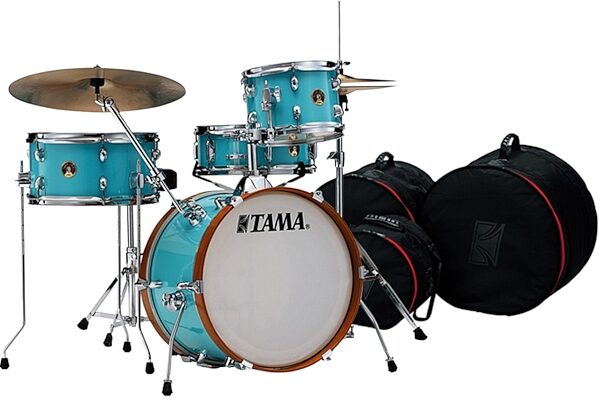Tama Club Jam Drum Shell Kit, 4-Piece, Aqua Blue, with Drum Bags, drums