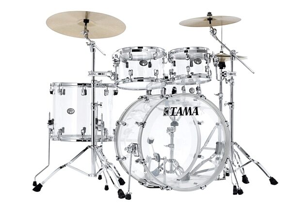 Tama VC52KRZS Silverstar Limited Edition Drum Shell Kit, 5-Piece, Clear Acrylic