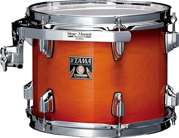 Tama CL72S Superstar Classic Drum Shell Kit, 7-Piece, Tangerine Lacquer Burst, Action Position Back