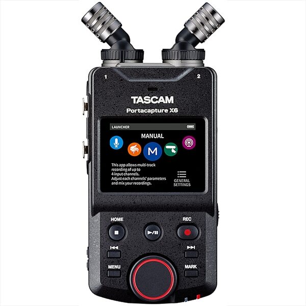 TASCAM Portacapture X6 6-Track Digital Audio Recorder, With 16GB micro SD Card, Action Position Back