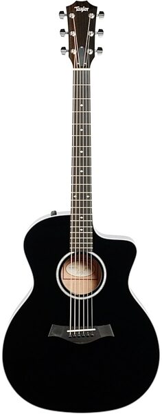 Taylor 214ce Deluxe Grand Auditorium Lutz Top Acoustic-Electric Guitar, Black, Serial #2208313399, Blemished, Main