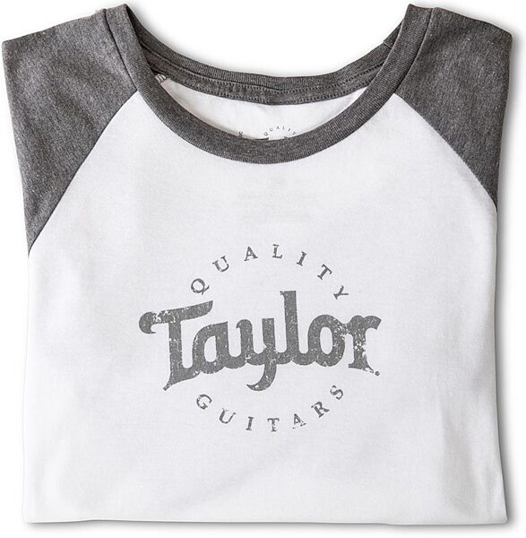 Taylor Ladies Baseball T-Shirt, Grey Frost/White, Small, Action Position Back