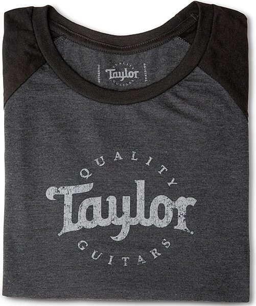 Taylor Ladies Baseball T-Shirt, Black/Black, Large, Action Position Back
