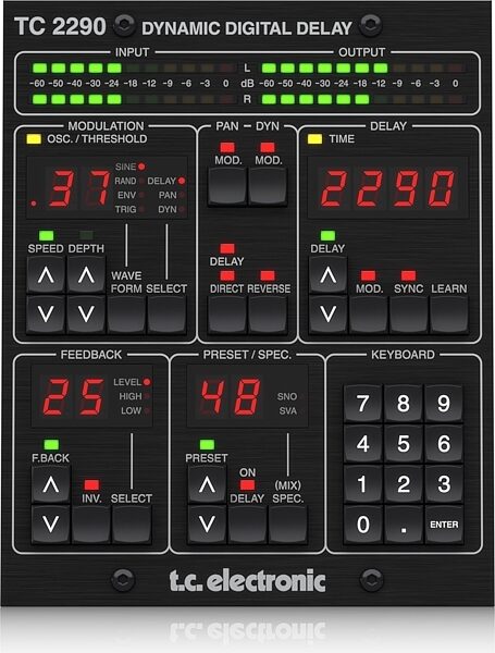 TC Electronic TC2290-DT Delay Desktop Controller and Plug-in Software, Main Control Panel