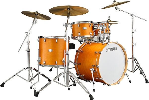 Yamaha TMP2F4 Tour Custom Maple Drum Shell Kit, 4-Piece, Caramel Satin, Action Position Back