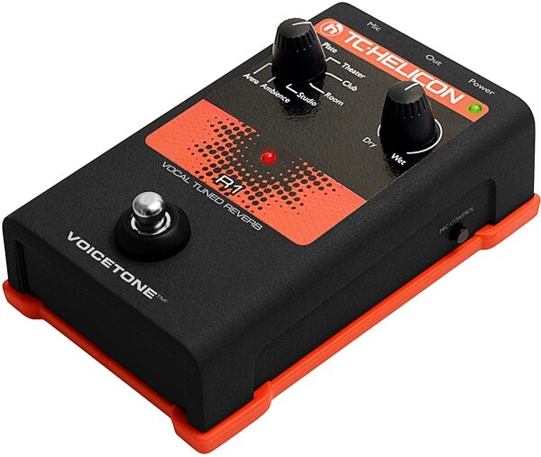 TC-Helicon VoiceTone R1 Vocal Tuned Reverb Pedal, Angle