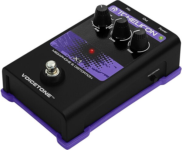 TC-Helicon VoiceTone X1 Megaphone and Distortion Vocal Effects Pedal, Angle