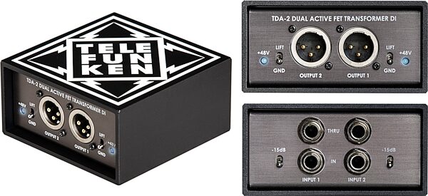 Telefunken TDA-2 Dual Active FET Transformer DI Direct Box, All Angles