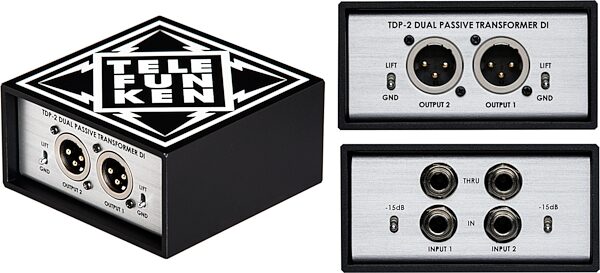 Telefunken TDP-2 Dual Passive Transformer DI Direct Box, All Angles