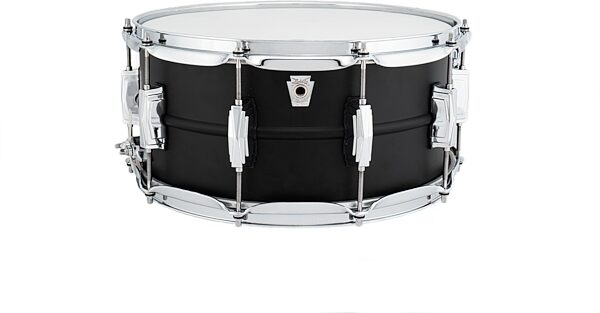 Ludwig Stealth Brass Snare Drum, Matte Black, 6.5x14&quot;, Action Position Back