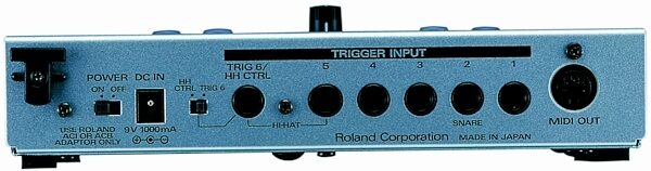 Roland TMC6 Trigger to MIDI Converter, Rear