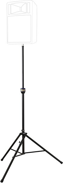 Ultimate Support TS-99BL TeleLock Series Tall Leveling-Leg Speaker Stand, Black, Blemished, In Use Example
