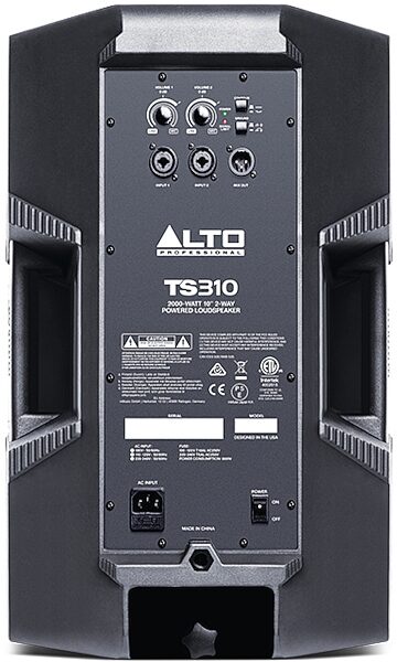 Alto Professional Truesonic TS310 Powered Loudspeaker (2000 Watts, 1x10"), Rear