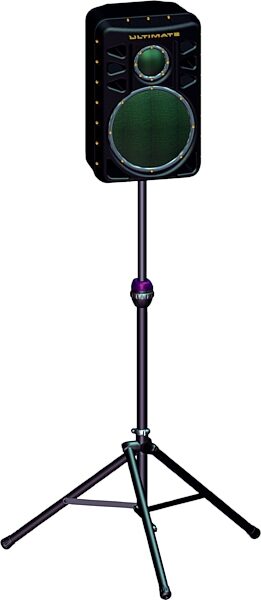 Ultimate Support TS-90B Tripod Speaker Stand with TeleLock, Black, Single, Black with Speaker