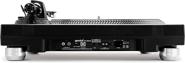 Gemini TT-4000 Direct-Drive Pro DJ Turntable with USB, New, Rear detail Back
