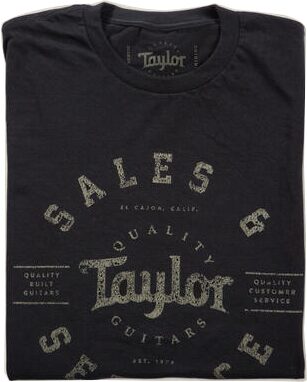 Taylor Mens Black Shop T-Shirt, Small, Action Position Back