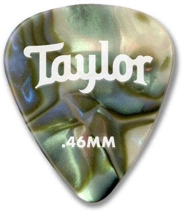 Taylor Celluloid 351 Picks, Abalone, 0.46 millimeter, 12 Pack, Action Position Back