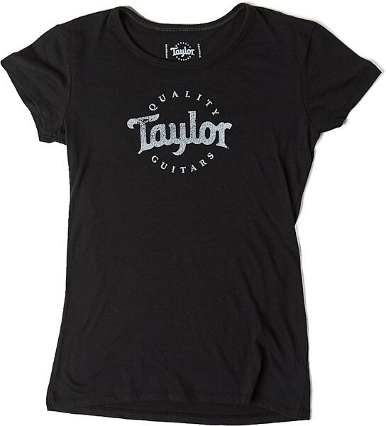 Taylor Ladies Logo T-Shirt, Black/White, Small, Action Position Front