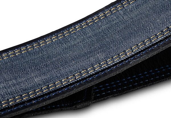 Taylor Blue Denim Guitar Strap, Navy Edge, 2.5 inch, Action Position Back