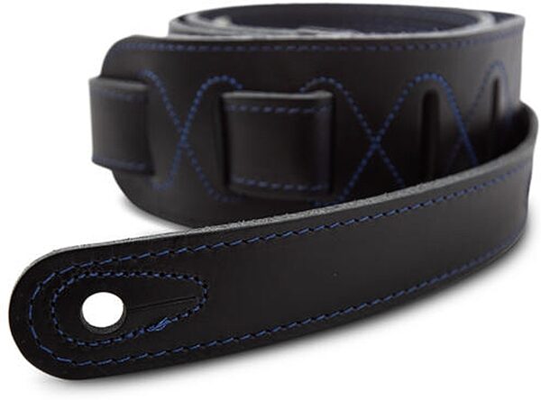 Taylor Blue Denim Guitar Strap, Navy Edge, 2.5 inch, Action Position Back