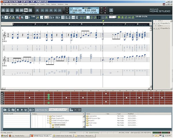 Cakewalk Software Guitar Tracks Pro (Windows), Screenshot - Tabs