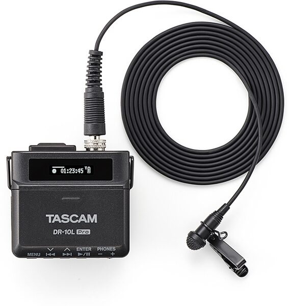 TASCAM DR-10L Pro 32-Bit Float Field Recorder (with Lavalier Microphone), Black, Main