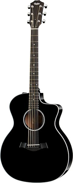 Taylor 214ce Deluxe Grand Auditorium Lutz Top Acoustic-Electric Guitar, Black, Serial #2208313399, Blemished, Action Position Front