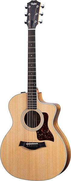 Taylor 214ce Koa Acoustic-Electric Guitar (with Gig Bag), Action Position Front
