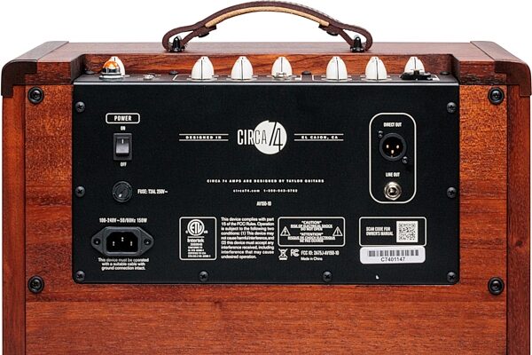 Taylor Circa 74 Acoustic Guitar Amplifier, Mahogany, AV150-10, 150 Watts, Action Position Back