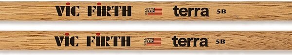 Vic Firth American Classic Terra Drumsticks, 5B, Wood Tip, 4 Pairs, Action Position Back