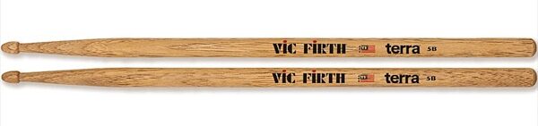 Vic Firth American Classic Terra Drumsticks, 5B, Wood Tip, 4 Pairs, Action Position Back