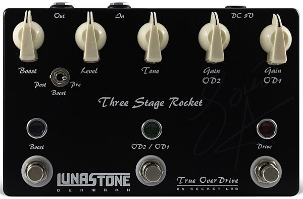 LunaStone Three Stage Rocket True Overdrive and Boost Pedal, Main