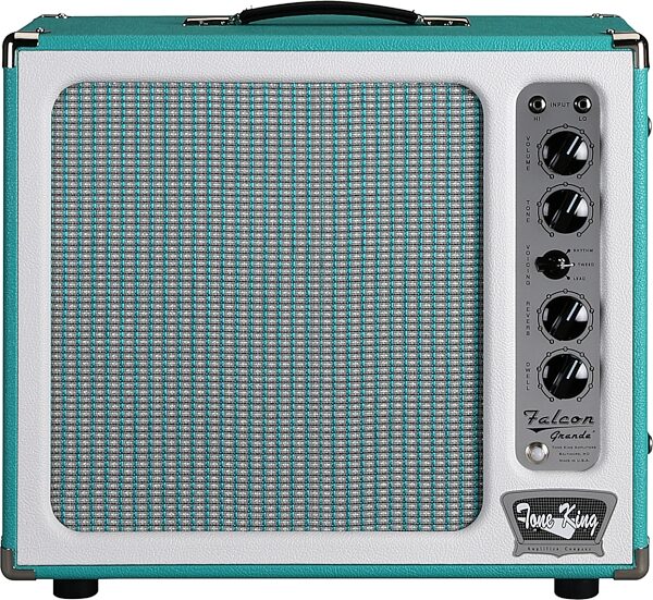 Tone King Falcon Grande Guitar Combo Amplifier (20 Watts, 1x12"), Turquoise, 20 Watts, Action Position Back