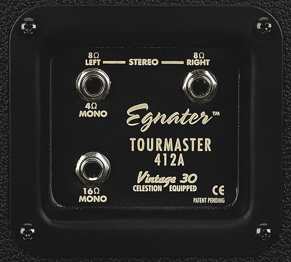 Egnater Tourmaster-412A Angled Guitar Speaker Cabinet (4x12"), Terminal Plate